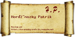 Horánszky Patrik névjegykártya