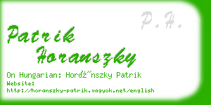 patrik horanszky business card